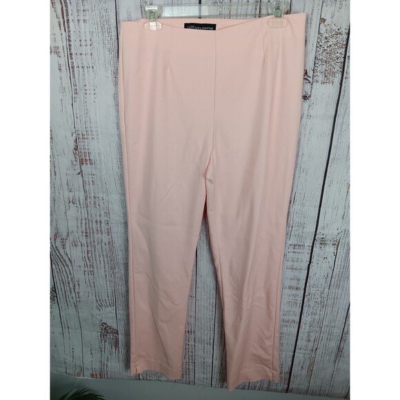 Luxe By Eric Signature Dress Pants Women's 8 Pale Pink Flat Front Straight Leg - Picture 1 of 9
